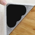 thumbnail image 1 of Paquete de 12 pinzas de esquina para alfombras, cinta antideslizante de doble cara para suelos de madera, lavable sin rizos, 1 of 5