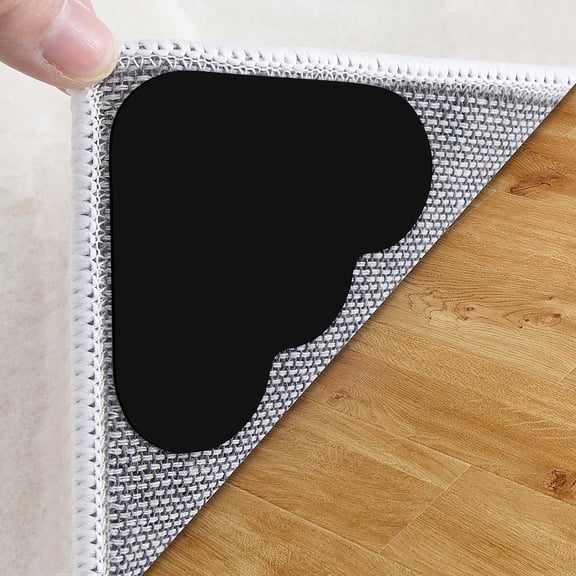 12 Pack Rug Corner Grippers,Double Sided Non-Slip Rug Tape for Hardwood Floor,Washable No Curl