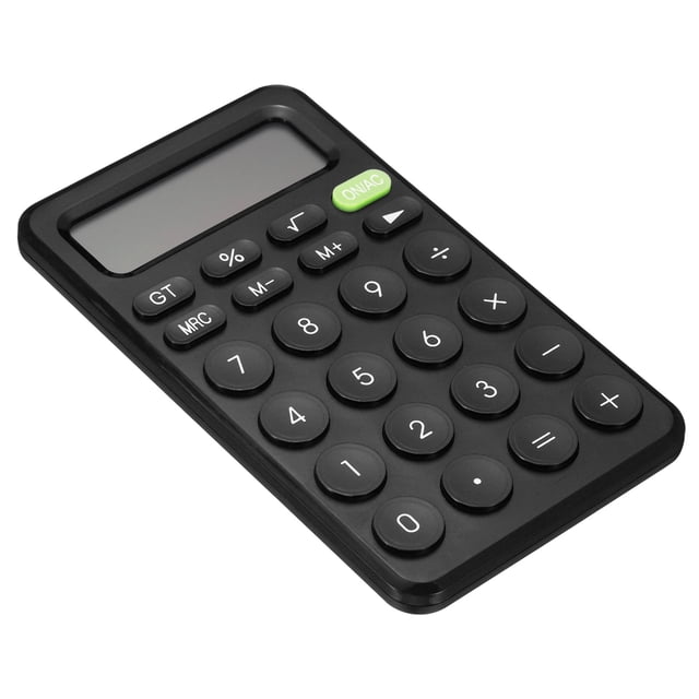 Unique Bargains Desk Basic Cute Calculator, Desktop Calculators Battery Powered with 12 Digit LCD Display, Black