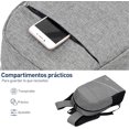 thumbnail image 4 of Mochila Antirrobo Bluelander, Mochila Cruzada y Lapicera, Set de 3 piezas, con Puerto USB, Gris Claro, 4 of 5