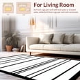 thumbnail image 2 of ODIKA 4' x 6' Machine Washable Non-Slip Area Rug, Minimalist Horizontal-Stripe High Traffic Rug, Gray, 39219, 2 of 7