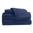 thumbnail image 2 of Comfy Bamboo World 9900 Series 100gsm Embroidered Bedsheets Sheet Set, Full Size, Navy, 2 of 2