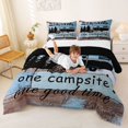 thumbnail image 3 of Erosebridal Retro Wood Camp Camper Full Size Comforter Sets,Rustic Farmhouse Adventure Bedding Sets For Kids,Reversible black,3 Pieces, 3 of 7
