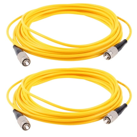 Unique Bargains 2 Pieces FC to FC Male Single Mode Optic Fiber Patch Cable Jumper Lead 3 Meters