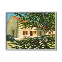 Stupell Industries Countryside Home Garden Landscape Tree Shade Grey Framed, 16 x 20, Design by Bart E. Slyp