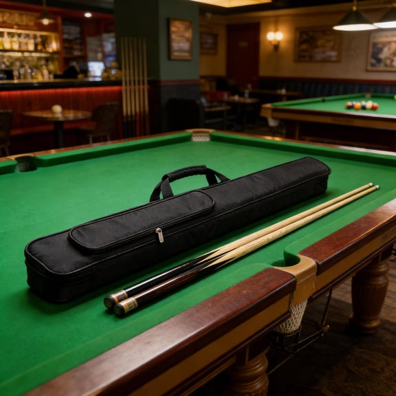 BESTYASH Black Travel Pool Cue Case with Padded and Organized Storage for Billiards Accessories and Supplies