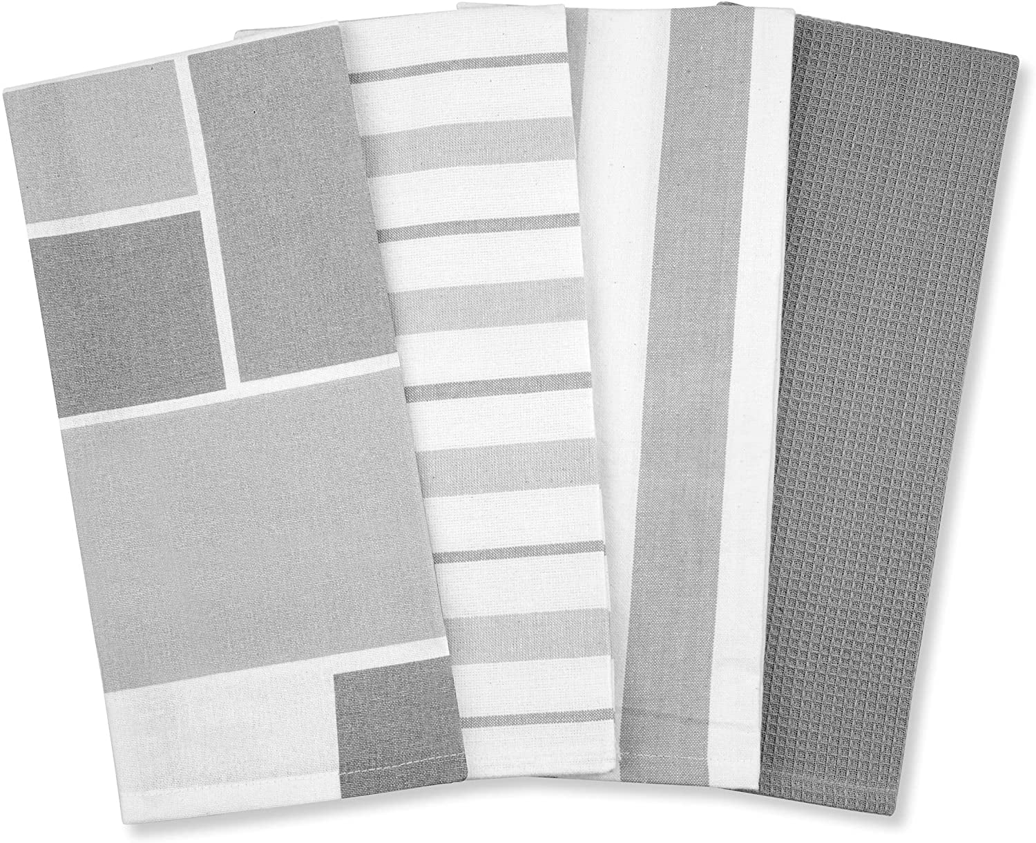 Dish Towels 100 Percent Cotton | Set of 4 for Drying and Kitchen Use  (Clementine Orange)