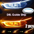 thumbnail image 2 of 2 Piezas LED DRL Coche Luz De Circulación Diurna Flexible Impermeable Tira Faros Delanteros Blanco Señal De Giro Luces De Flujo Amarillo Freno 12v, 2 of 4