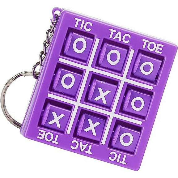 SandT Collection Tic Tac Toe Metal Keychain Keyring Holder Backpack Charm-One Size (Purple)