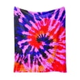 thumbnail image 5 of Dtchengua Tie Dye Colorful Rainbow Flannel Fleece Bed Blanket Throw Blanket Lightweight Cozy Plush Blanket for Bedroom Living Rooms Sofa Couch 39"x28", 5 of 9