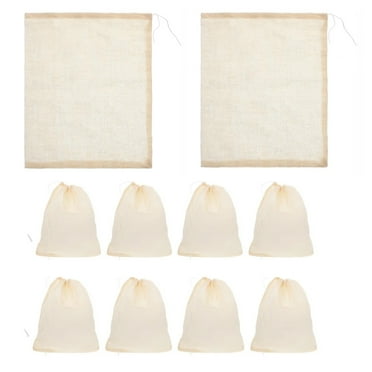 Blekii Sacs de Filtre Réutilisables en Tissu à Fromage – Chaussettes de Soupe pour Cuisiner et Filtrer 13Cm*16Cm 10*Sac de Gaze en Coton