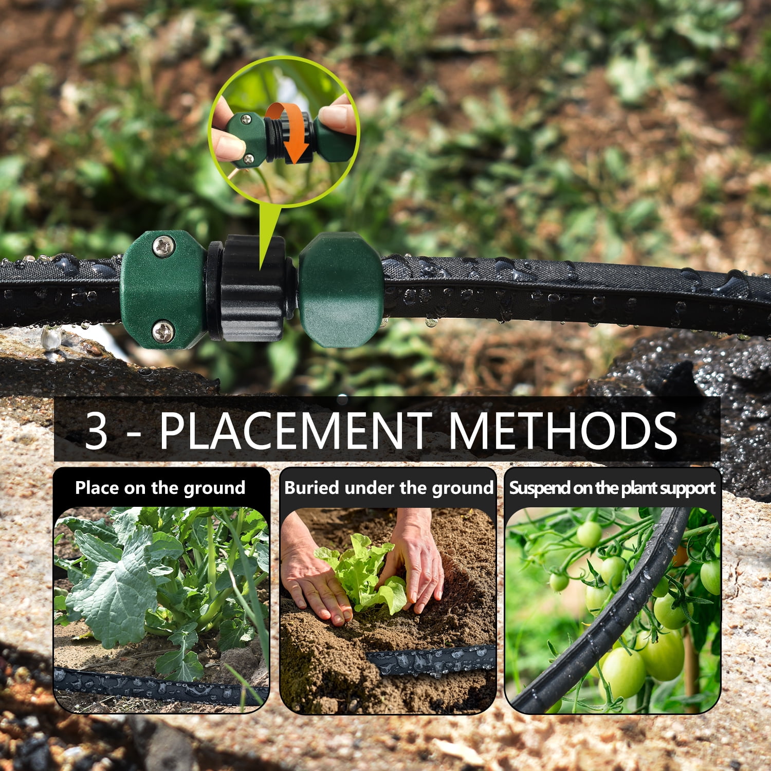 Soaker Hose for Garden Beds, Drip Irrigation Hose Save 80% Water,Garden Drip Watering Hoses for Irrigation System,Leakproof Watering Garden Hose with Holes Easy Gardening Yard Work Sprinkler Hose