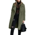 thumbnail image 4 of Aellinatey Women's Fuzzy Fleece Jackets Lapel Open Front Long Cardigan Coat Winter Outwear, 4 of 15