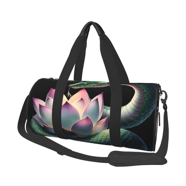 Easygdp Snake Holding A Lotus Bolsa de Viaje, Bolsa de Mano, Bolsa de Gimnasio, Bolsa de Equipaje para Viaje