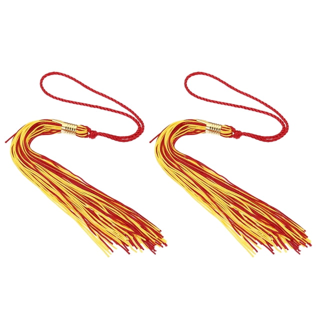 Unique Bargains Tassel Graduation, Graduation Cap Tassel for Graduation Cap Decorate Tassel Charm, Red Golden 2Pack