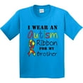 thumbnail image 3 of Inktastic I Wear an Autism Ribbon for My Brother Youth T-Shirt, 3 of 5