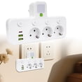 thumbnail image 1 of Klonfd A 6 In 1 Power Board With An Independent And 3 USB Ports Plug Sockets And A Plug Compatible With Mobile Phones And Household Appliances, 1 of 6