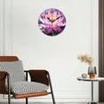 thumbnail image 3 of Battery Operated Analog Wall Clocks Non-Ticking Silent Modern Clock Decorative for Home,Office-Pink Lotus Flower Blooms In The Center Of Oil Painting(10inch), 3 of 4