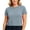 Blue, variant on Womens Summer Tops Backless Short Sleeve Twist Back Athletic Shirts Casual Outdoor Solid Blouses Black
