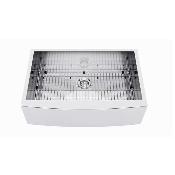 Blue Ocean 36 Pouces 16 Gauge Stainless Steel Single Bowl Tablier Kitchen Sink with FREE Grid and Strainer (KSA124)