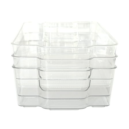 ClosetSelect Large Stackable Organizers, Clear 3 Count
