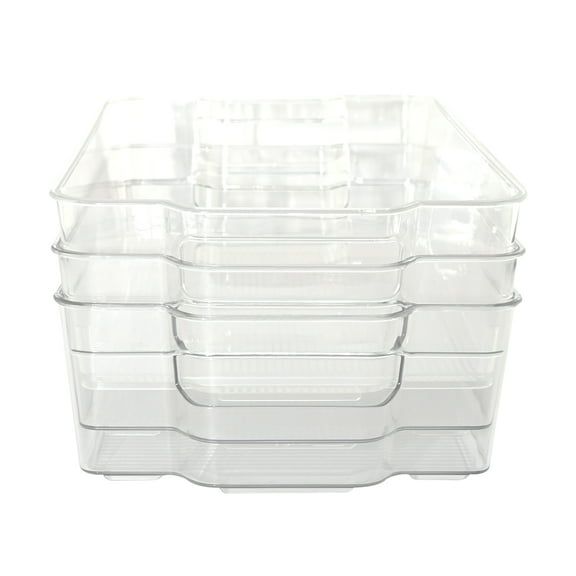 ClosetSelect Large Stackable Organizers, Clear 3 Count