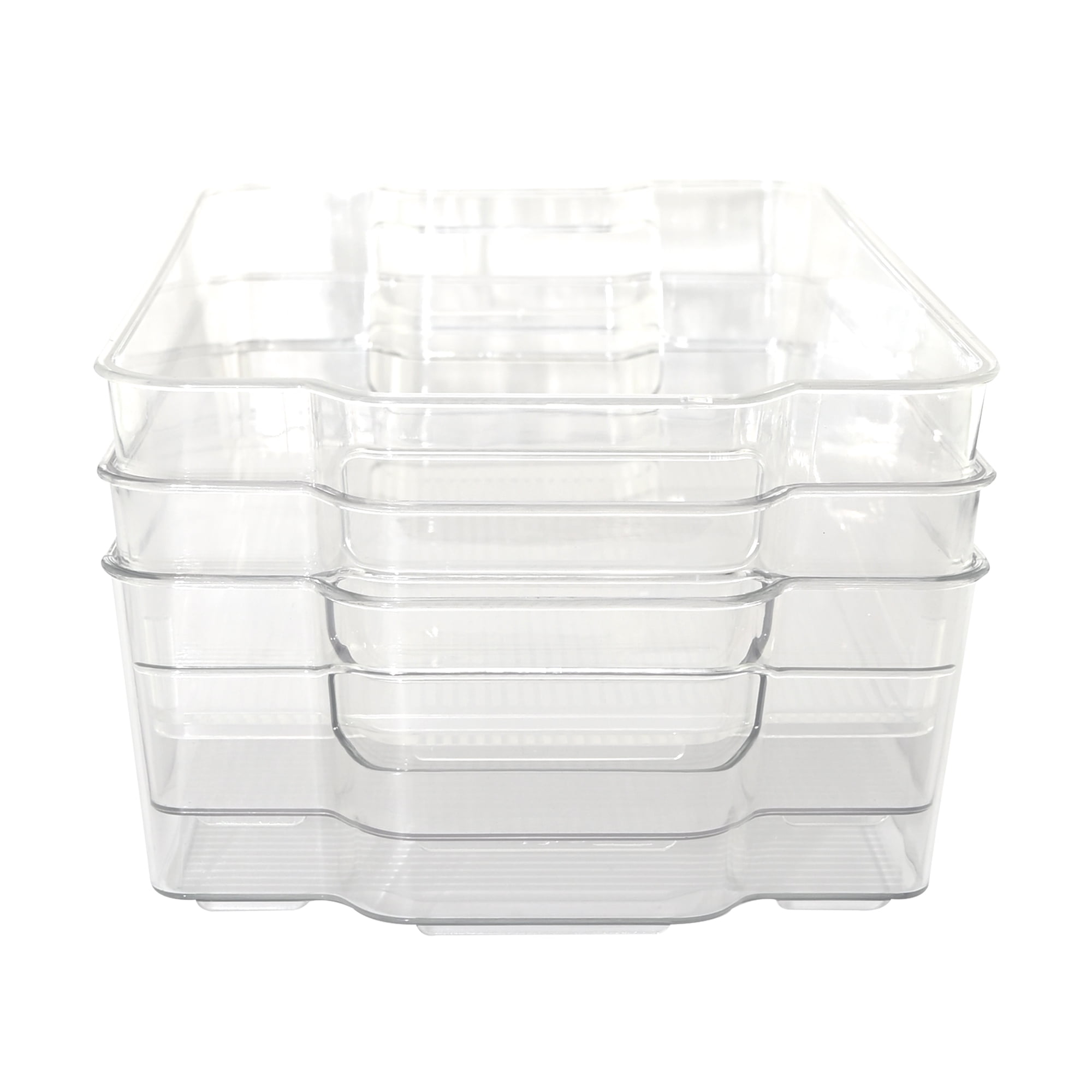 ClosetSelect Large Stackable Organizers  Clear 3 Count
