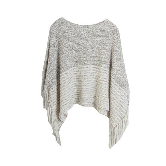 Châle à Franges Européen et Américain pour Femme, Nouveau Style pour le Printemps et l'Automne, Chandail Tricoté à Manches, Chandail, Cape Rayée, Châle