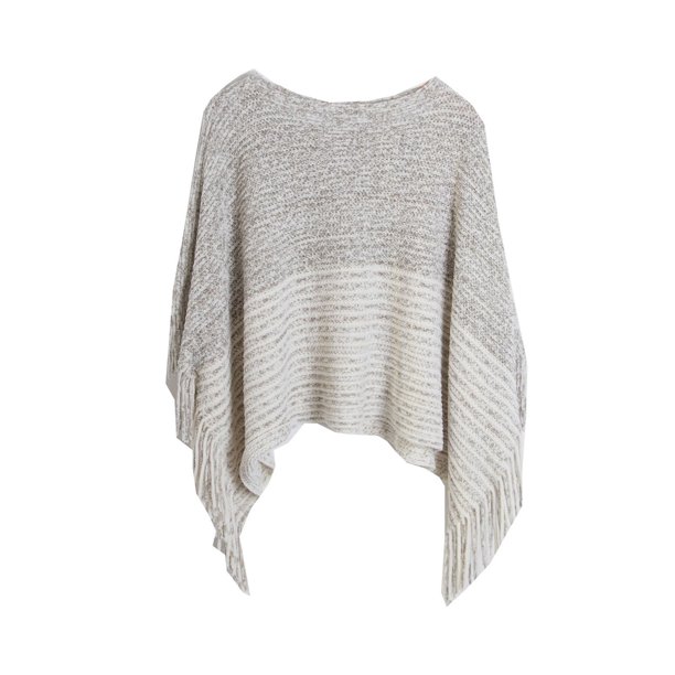 Capa para mujer, estilo europeo y americano, con borlas y chal, para primavera, otoño e invierno, con mangas de punto, suéter tipo pulóver, capa a rayas, chal para mujer.