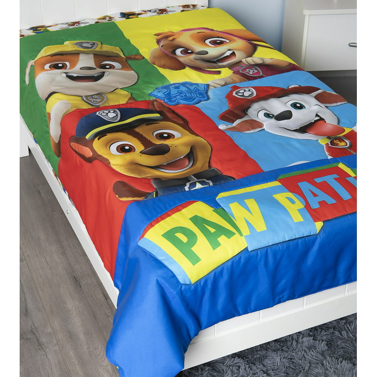 Paw Patrol 5-Piece Toddler Bedding Set & Blanket, Blue, Top Pups, Toddler  Bed, Polyester - Walmart.Com