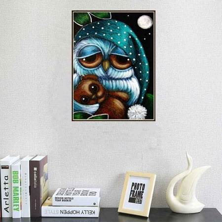 Old Handmade Embroidery DIY Resin Diamond Painting Cross Stitch Mosaic Embroidery Owl Patterns Handmade Craft Animals Home Decor ()