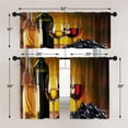 thumbnail image 5 of Wine Kitchen Curtains Farmhouse Window Curtains Valance and Tier Set 36 Inch, Vintage Rod Pocket Short Tier Curtain, Retro Rural Small Cafe Curtains for Kitchen Decor, 5 of 6
