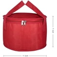 thumbnail image 3 of 2 Pack 11X7 inch Round Insulated Thermal Pie Carrier Slow Cooker Bag,Reusable Insulated Cake Carriers Casserole Carrier Cooler Bags for Potluck,Picnics,Collapsible Lunch bag for Delivery (Red Color), 3 of 7