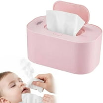Baby Wipe Warmer, Portable Large Capacity Wipes Warmer Dispenser with LED Display, Adjustable Baby Wet Wipes Holder, Quiet and Evenly Overall Heating for Home Car Travel Use (Pink)
