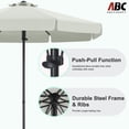 thumbnail image 6 of ABCCANOPY 10ft Outdoor Market Hand Push Patio Umbrella With Hanging Edge,12+Colors, Light Beige, 6 of 8