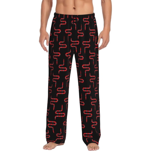Balery Red Snake Pantalones de pijama para hombre, pijama ultraligero, pantalón de descanso-Small