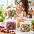 thumbnail image 4 of ITPCINC Reusable Silicone Food Storage Bags, 1 Gallon Leakproof Freezer & Microwave Safe Reusable Bags, BPA-Free Stand-Up Silicone Bags, Clear, 2-Pack, 4 of 6