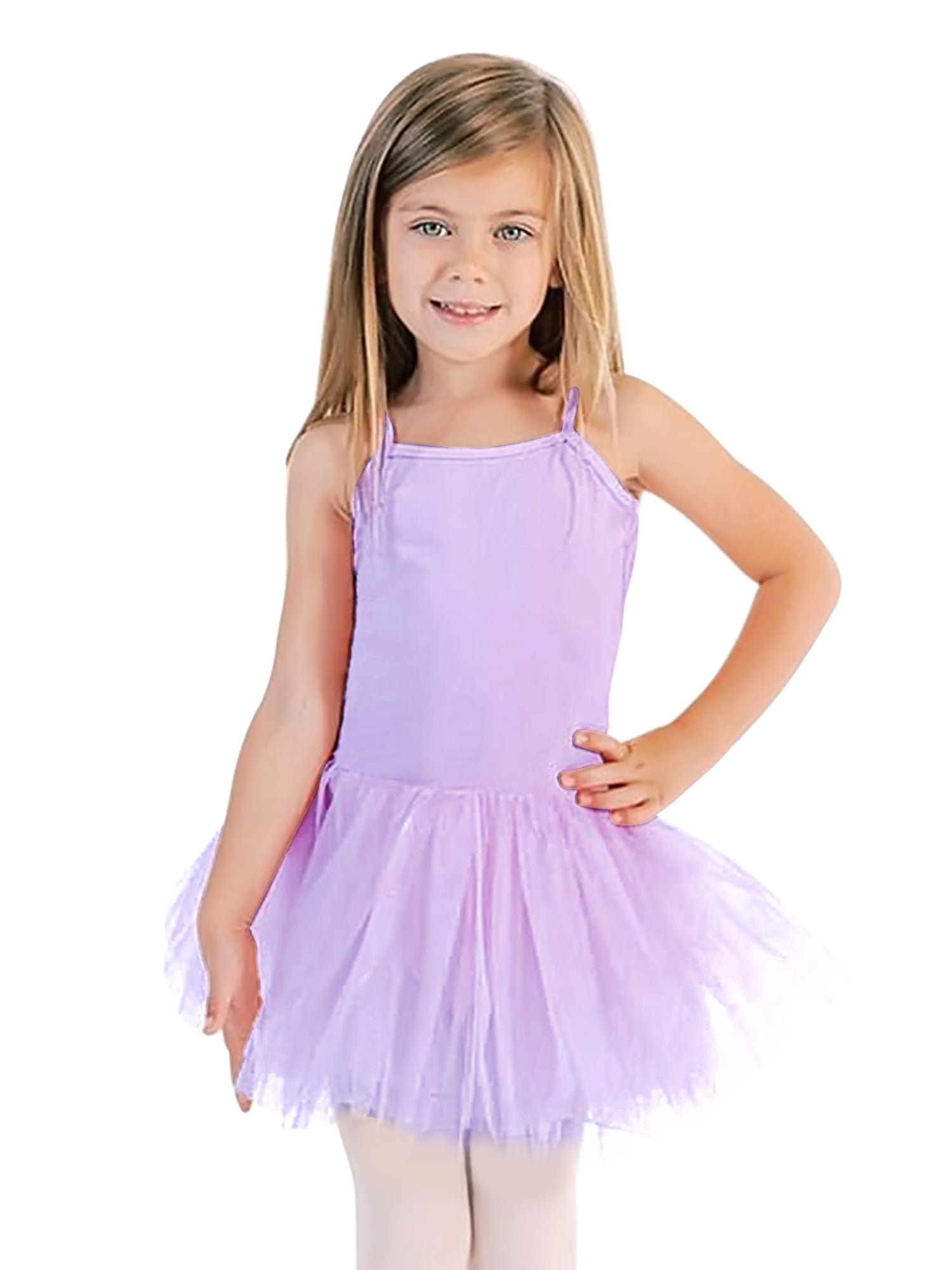 Pink 6 Broadway Kids Little Girls' Leotard Cross Back Camisole Ballet Dance Dress 