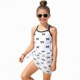 thumbnail image 3 of TOWED22 Toddler Baby Girl One Piece Swimsuit Print Fly Sleeve Ruffle Trim Bathing Suit Summer Rash Guard Beachwear White,7-8 Y, 3 of 7