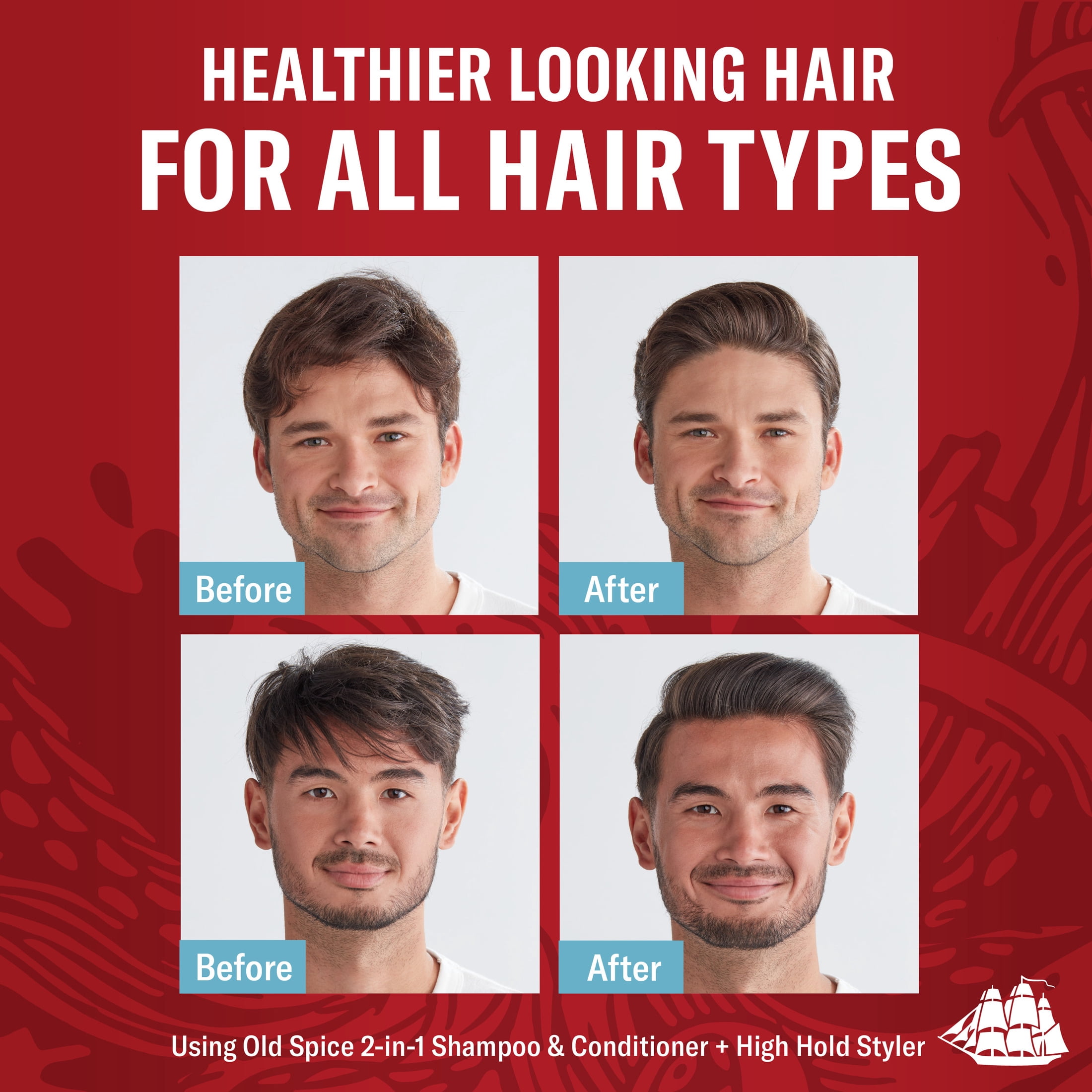 (6 pack) Old Spice Krakengard 2in1 Mens Shampoo and Conditioner, Healthier, Fuller, More Moisturized Looking Hair, 13.5 fl oz