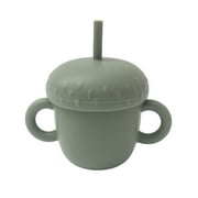 Puloru Baby Straw cup, Double Handle Silicone Water Cup 150ml
