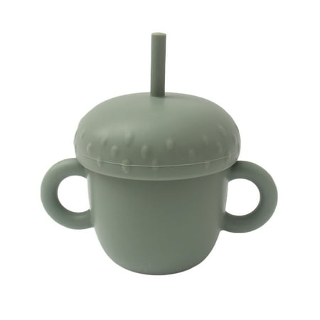 Puloru Baby Straw cup, Double Handle Silicone Water Cup 150ml