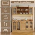 thumbnail image 5 of RichYa Kitchen Pantry with RGB LED Light,3 Drawers Hutch Storage Cabinet with Doors & Adjustable Shelves,Cupboard Buffet for Dining Room,Wood, 5 of 8