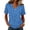 20# Blue, variant on Women's Leopard Print V Neck T-Shirt Casual Short Sleeve Curved Hem Regular Fit Summer Tee Top for Daily Wear Army Green L