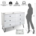 thumbnail image 5 of TC-HOMENY 6-Drawer Wooden Dresser with Fabric Drawers, Chest of Drawers with Fabric Bins, Storage Organizer Perfect for Clothes and Accessories, White, 5 of 13