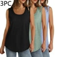 thumbnail image 2 of fatyb 3 Pack Womens Tank Tops Casual Summer Sleeveless Loose Tops Round Neck Basic Ladies Tee Shirts, 2 of 7