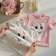 thumbnail image 5 of Stereoscopic Cartoon Cute Cats With Sweet Tops Short Sleeve Summer T Shirts ForBoys Girls Baby Clothes Relaxed Fit Dailywear 8-9 Years, 5 of 9