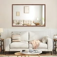 thumbnail image 6 of Knubmt Rectangle Decorative Large Vanity Mirror Aluminum Frame Wall Mirror for Bathroom, Living Room, Bedroom, Brown, 60"x40", 6 of 10