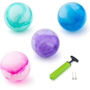 New Bounce 8.5 Playground Balls 4-Pc Marbleized Bouncy Ball Set with Ball Pump & 2 Pins