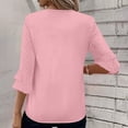 thumbnail image 6 of Blouse for Women Dressy Casual Summer Chiffon 3/4 Sleeve Tops Business Work Shirts Double Layered Tunic Evening Party, 6 of 6